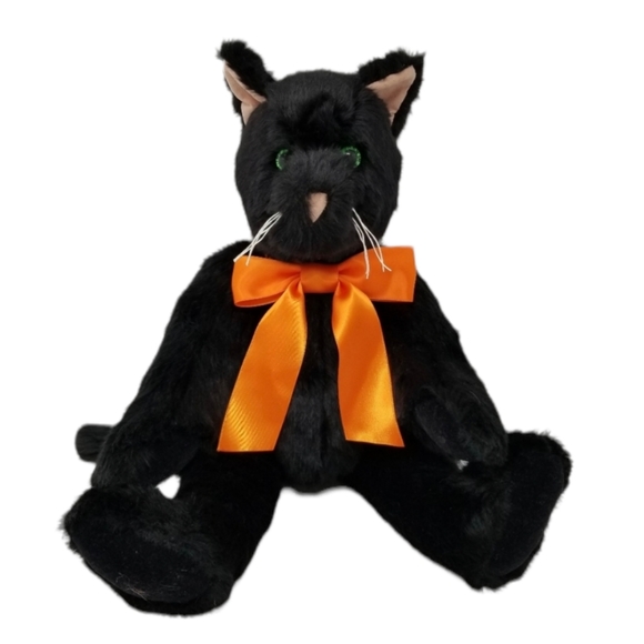 Vermont Teddy Bear Company Other - Classic Black Cat 15" Vermont Teddy Bear Friend Glow In Dark Eyes Holiday Plush